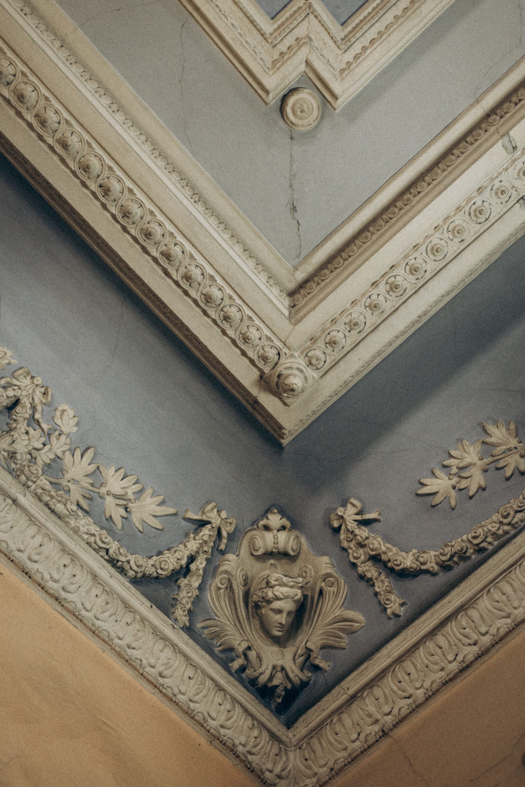Installation de moulure de plafond haussmannien